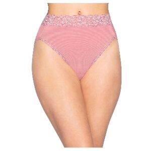 Women's Vanity Fair Flattering Lace Hi-Cut Panty Size 9/2XL pink